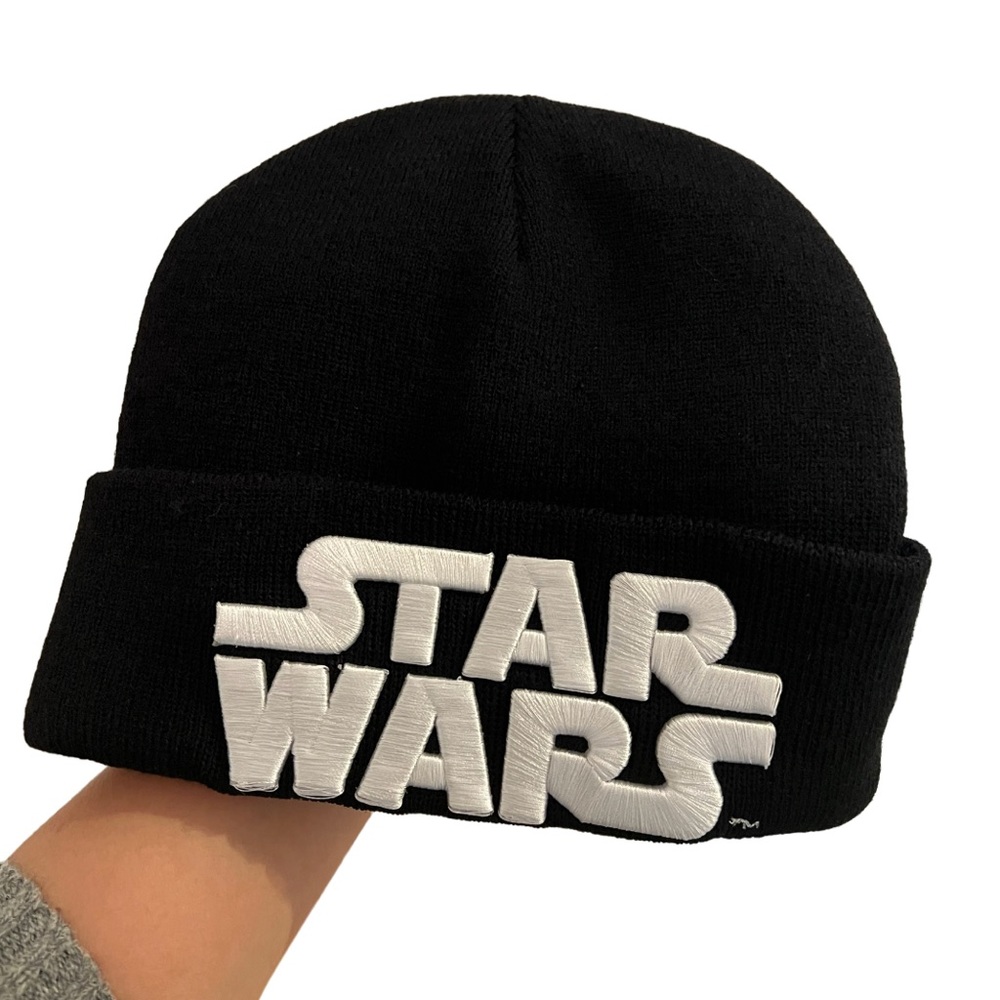 Star Wars Name Logo Knit Black Cuff Beanie✨